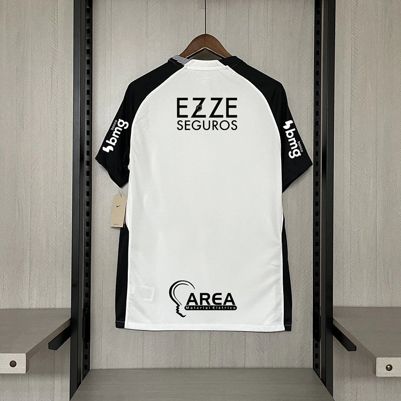 Camisa Corinthians I Home Com Patrocinios Nike 25/26 Torcedor Masculina Branca