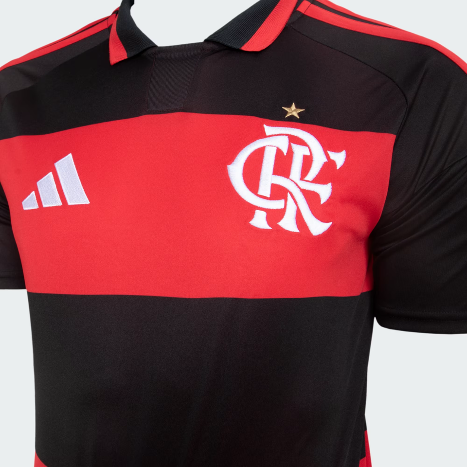 Camisa Flamengo Home I 2026/27 Adidas Torcedor Masculina - Vermelho/Preto