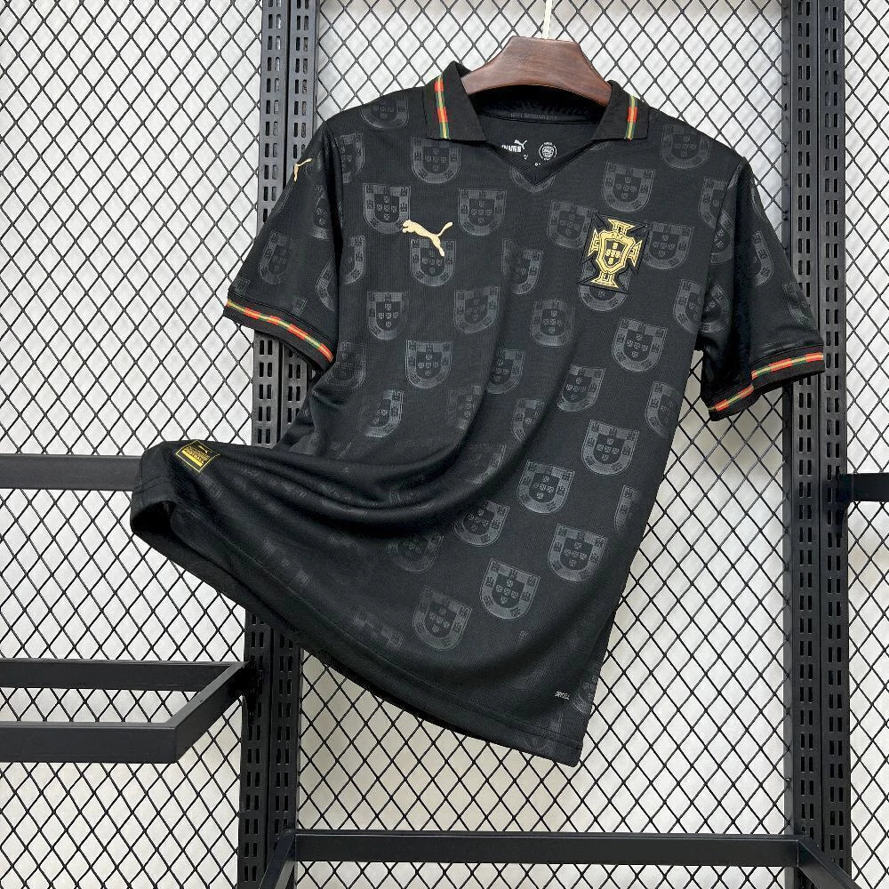 Camisa Portugal "Pantera negra" Away II 2025/26 Puma Torcedor Masculina - Preta