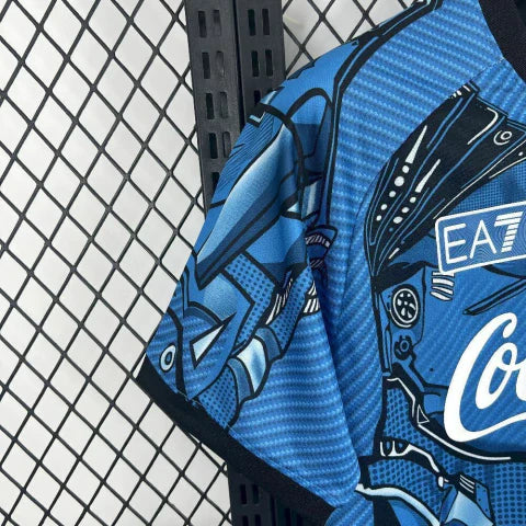Camisa Napoli "Edição Cyborg" 2025/26 EA7 Torcedor Masculina - Azul