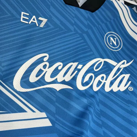 Camisa Napoli Pré-Jogo 2024/25 EA7 Torcedor Masculina - Azul