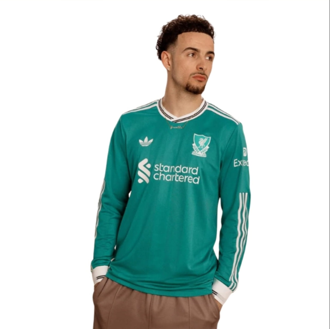 Camisa Liverpool Third III 2025/26 Adidas Torcedor Masculina manga longa - verde