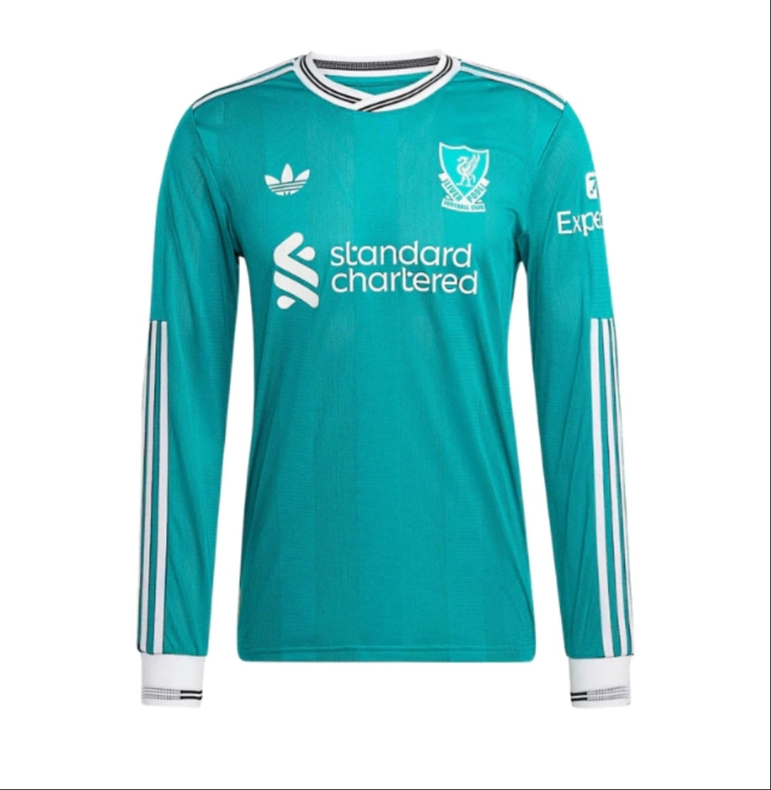 Camisa Liverpool Third III 2025/26 Adidas Torcedor Masculina manga longa - verde