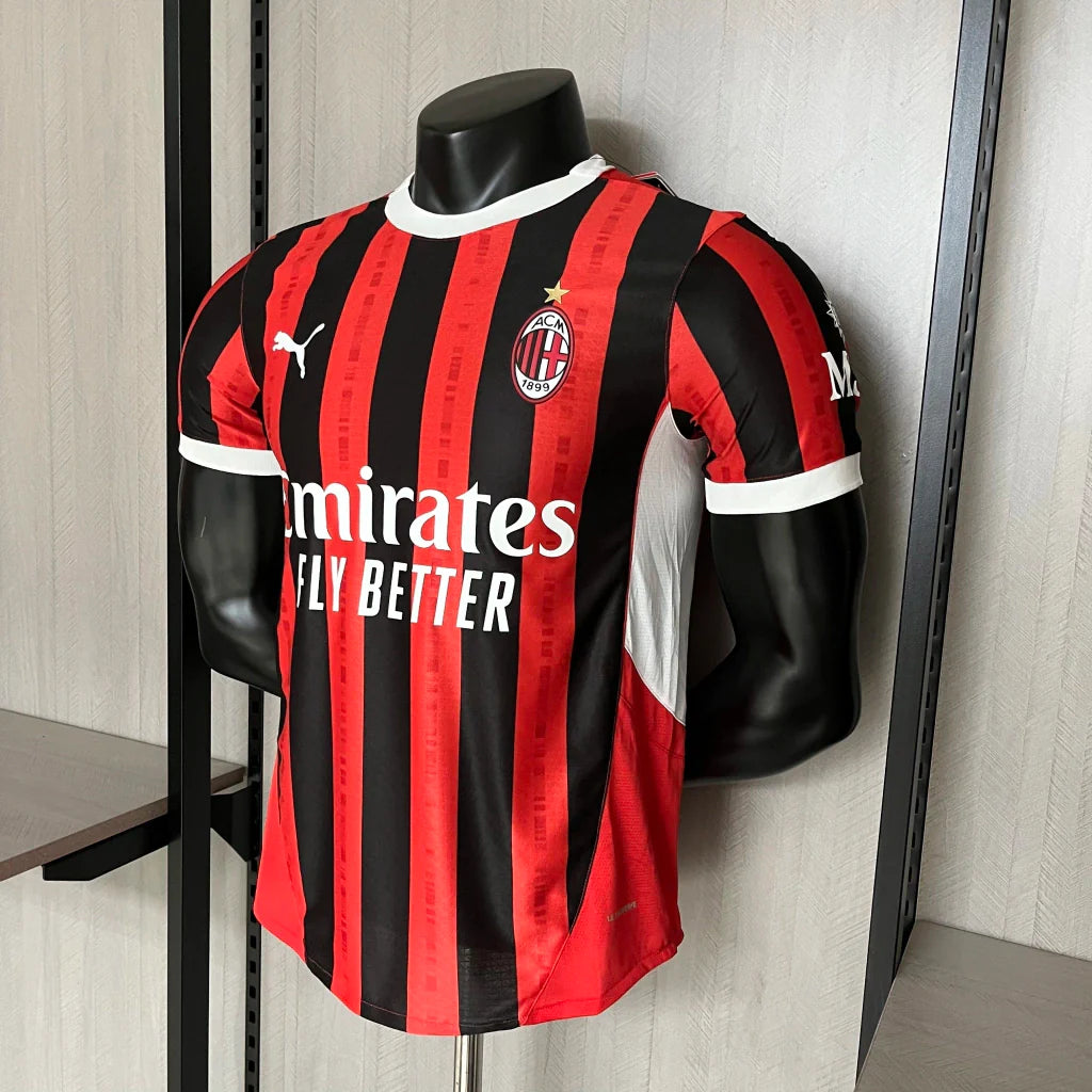 Camisa AC Milan Home I 2024/25 Puma Jogador Masculina - Preta e Vermelha