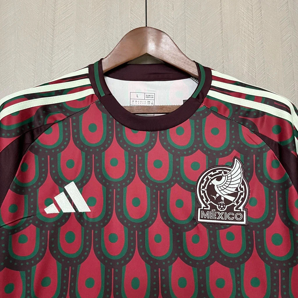 Camisa México Home I 2024/25 Adidas Torcedor Masculina - Grená