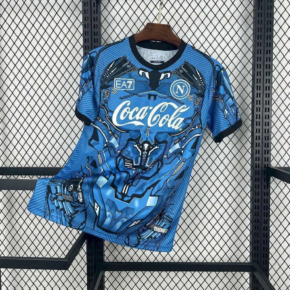 Camisa Napoli "Edição Cyborg" 2025/26 EA7 Torcedor Masculina - Azul