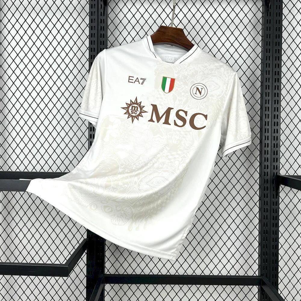 Camisa Napoli Away II 2025/26 EA7 Torcedor Masculina - Branca