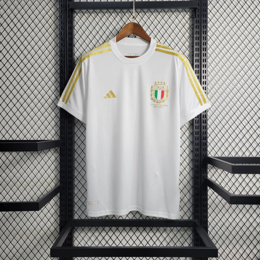 Camisa Itália "Edição 125 Anos" 2023/24 Adidas Torcedor Masculina - Branca