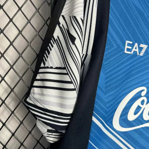 Camisa Napoli Pré-Jogo 2024/25 EA7 Torcedor Masculina - Azul