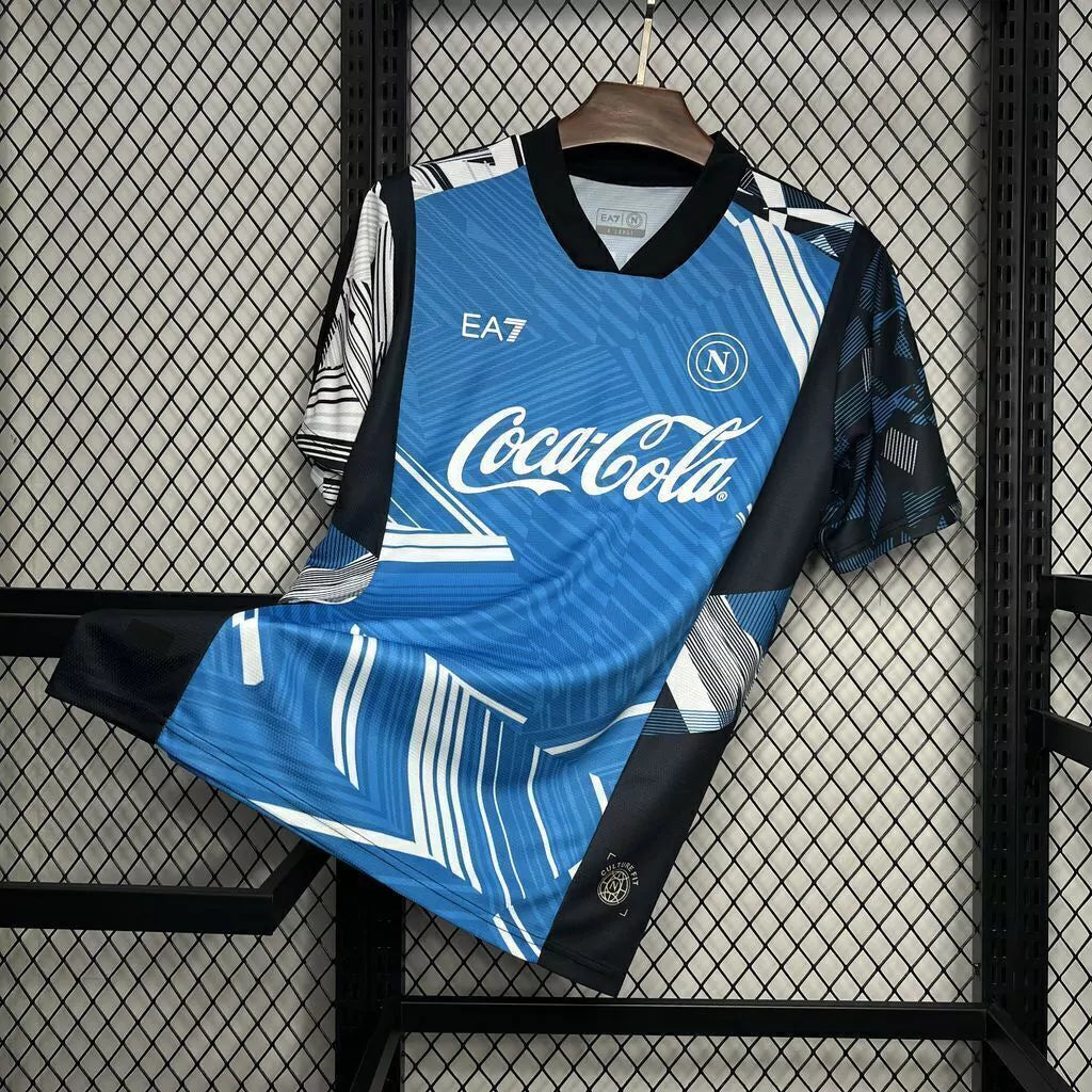 Camisa Napoli Pré-Jogo 2024/25 EA7 Torcedor Masculina - Azul