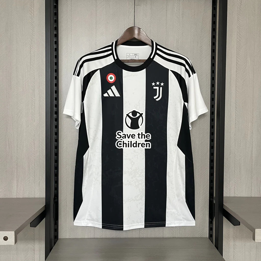 Camisa Juventus Home I 2024/25 Adidas Torcedor Masculina - Branca e Preta