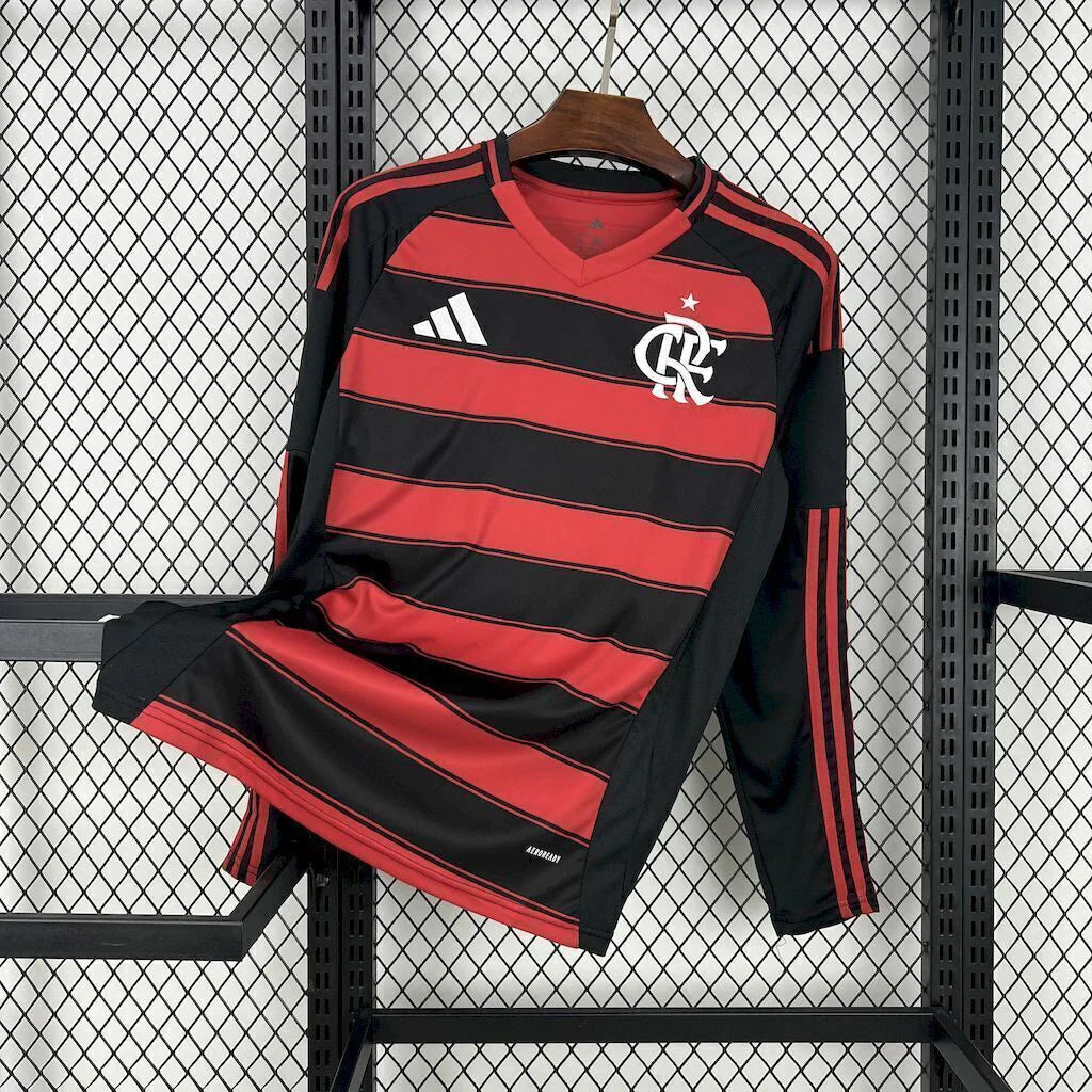 Camisa Flamengo Home I 2025/26 Adidas Torcedor Manga Longa Masculina
