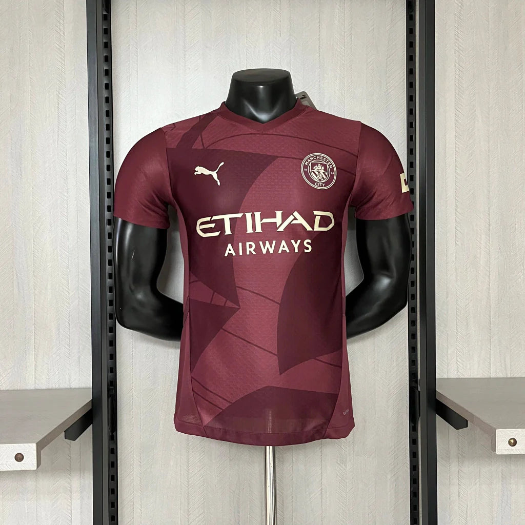 Camisa Manchester City Third III 2024/25 Puma Jogador Masculina - Vinho