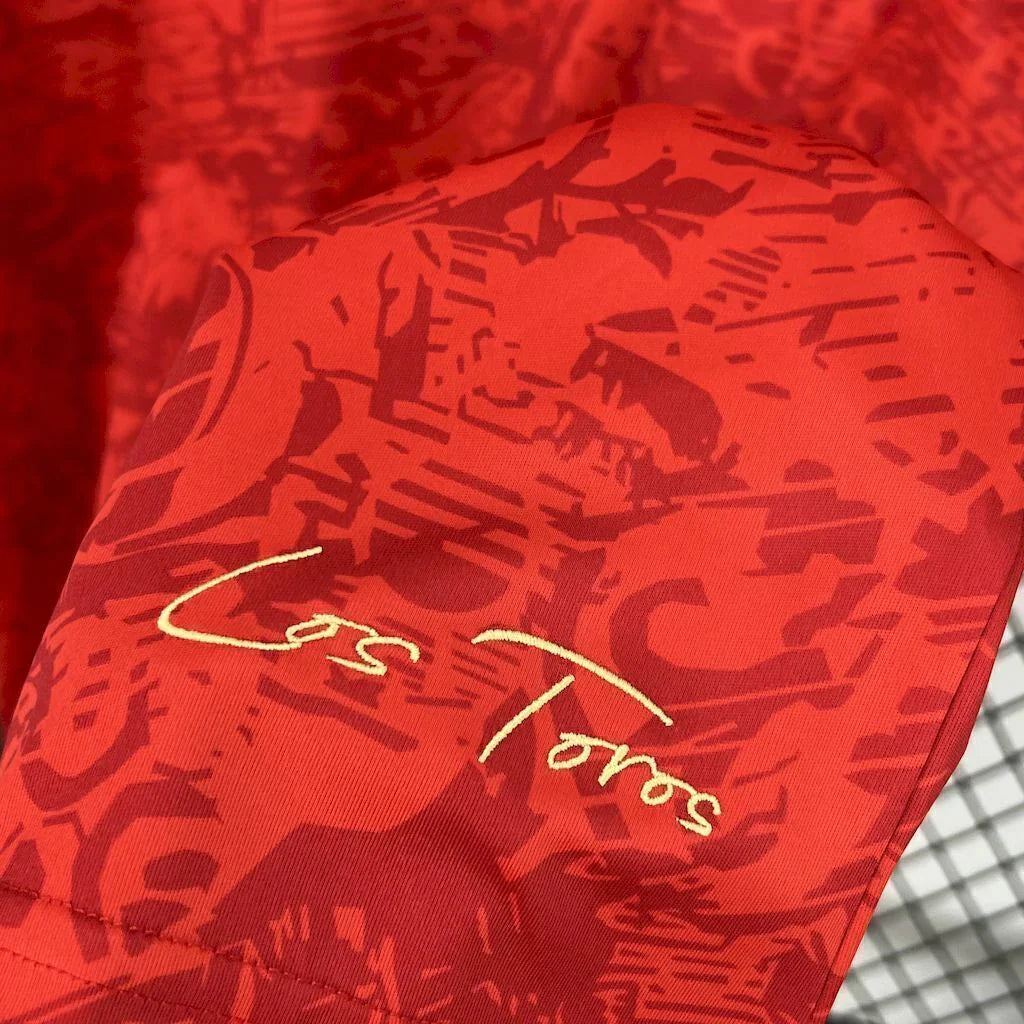 Camisa Espanha 'Los Toros' 2025 Comma Football Torcedor Masculina