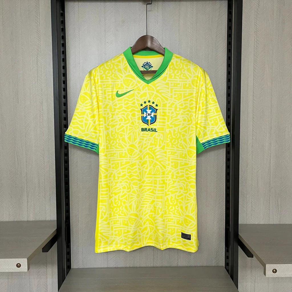 Camisa Seleção Brasileira Home I 2024/25 Nike Torcedor Masculina - Amarela