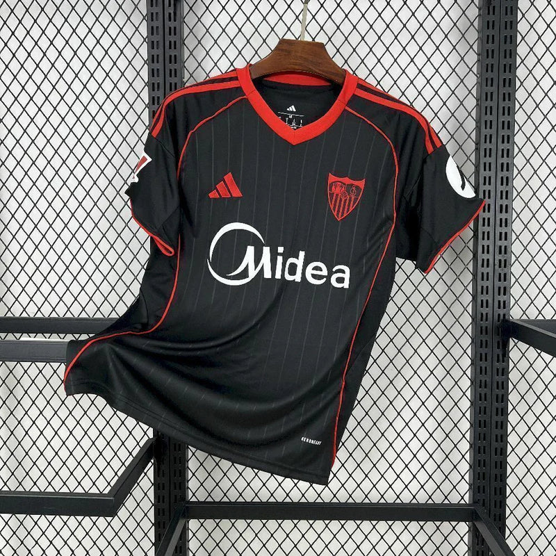 Camisa Sevilla Third III 2025/26 Adidas Torcedor Masculina - Preta