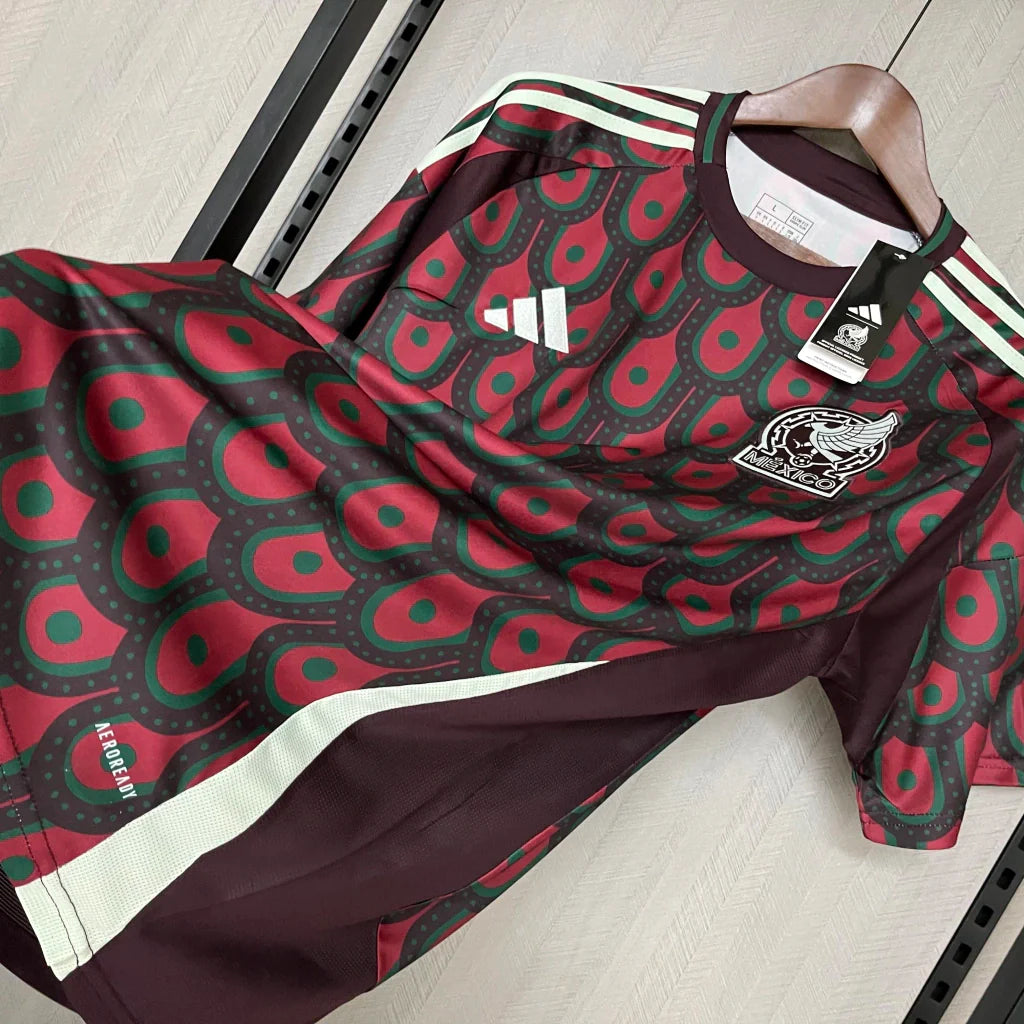 Camisa México Home I 2024/25 Adidas Torcedor Masculina - Grená