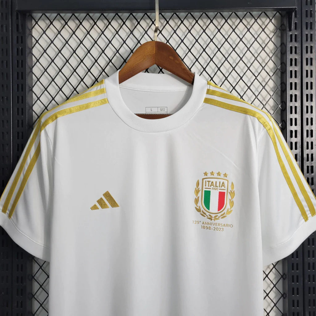 Camisa Itália "Edição 125 Anos" 2023/24 Adidas Torcedor Masculina - Branca