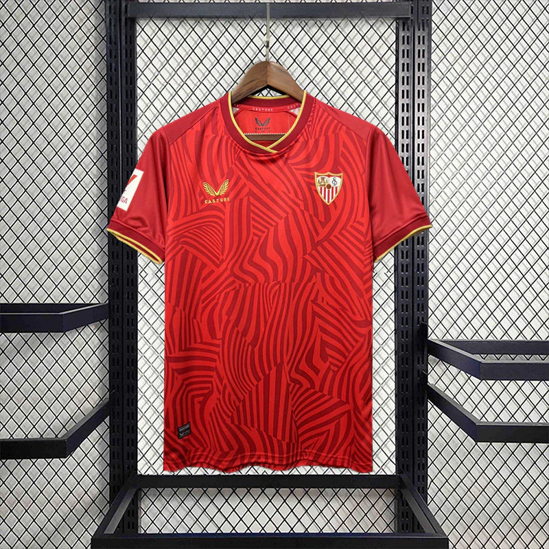 Camisa Sevilla Away II 2023/24 Castore Torcedor Masculina - Vermelha