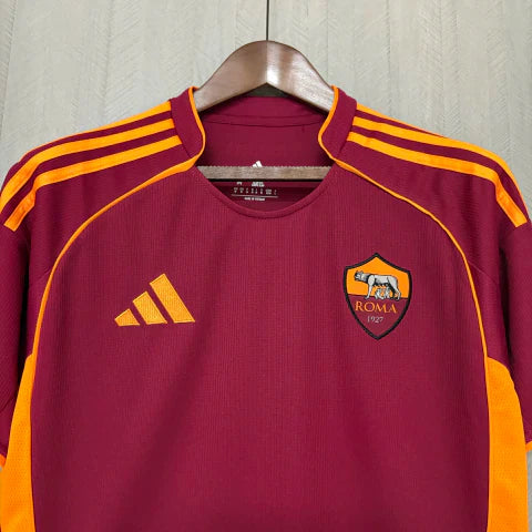 Camisa Roma Home I 2025/26 Adidas Torcedor Masculina - Grená