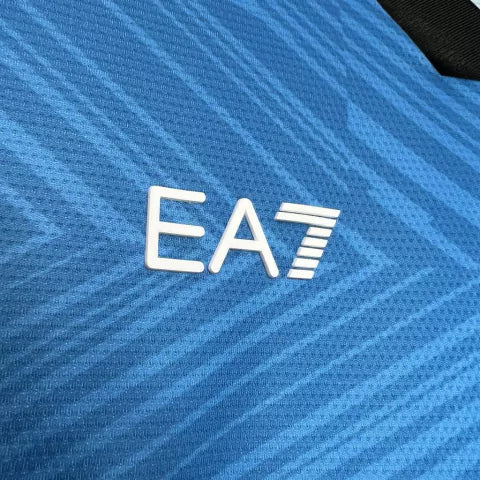 Camisa Napoli Pré-Jogo 2024/25 EA7 Torcedor Masculina - Azul